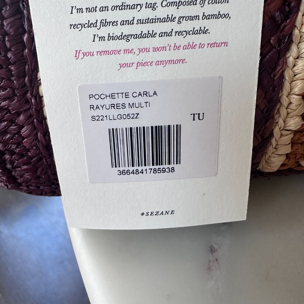 Sézane Carla pouch in Multicoloured Stripes ~ NWT! - Picture 3 of 5